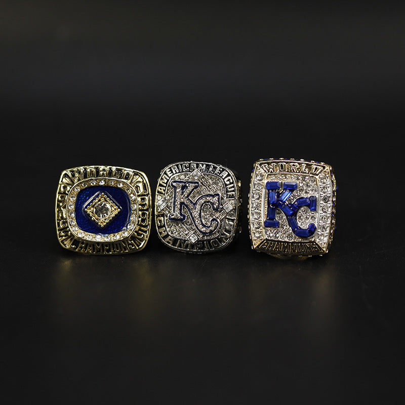 1985 2013 2015 KC Royals Baseball World Series Championship Rings With Box