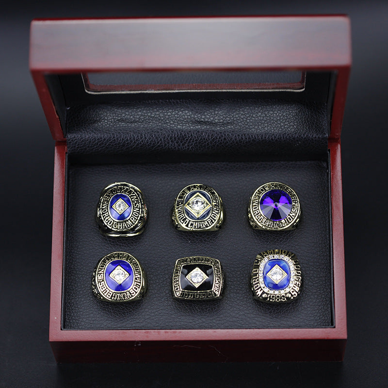 6 Times LA Dodgers World Championship Rings With Box Set