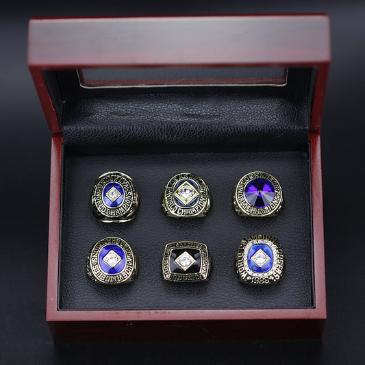 6 Times LA Dodgers World Championship Rings With Box Set