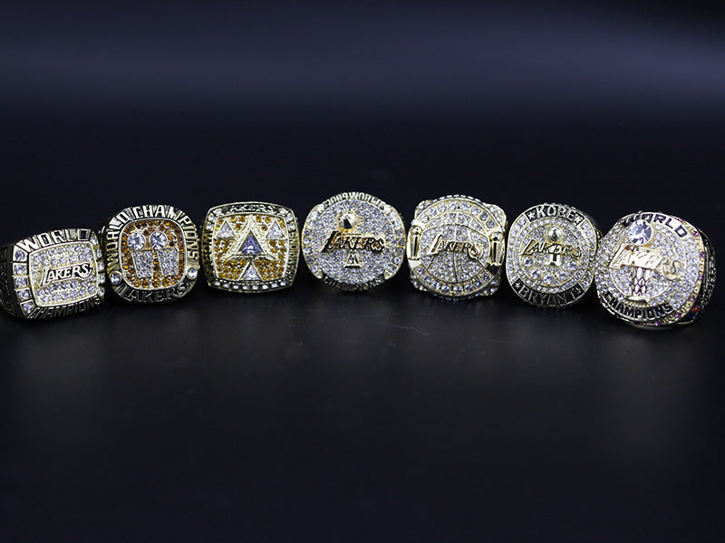 7pcs LA Lakers Kobe Bryant World Championship Rings With Box Set