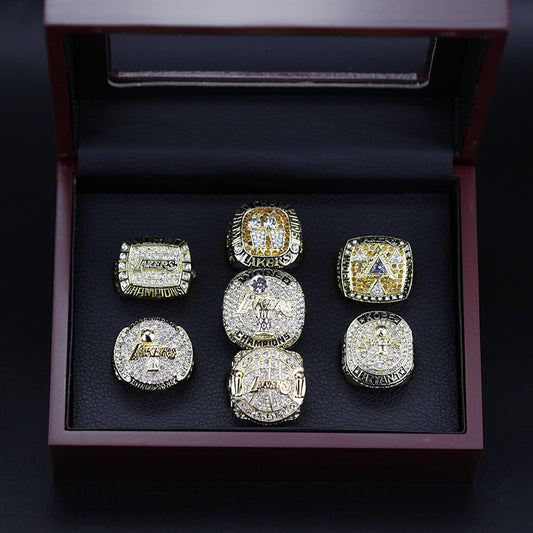 7pcs LA Lakers Kobe Bryant World Championship Rings With Box Set