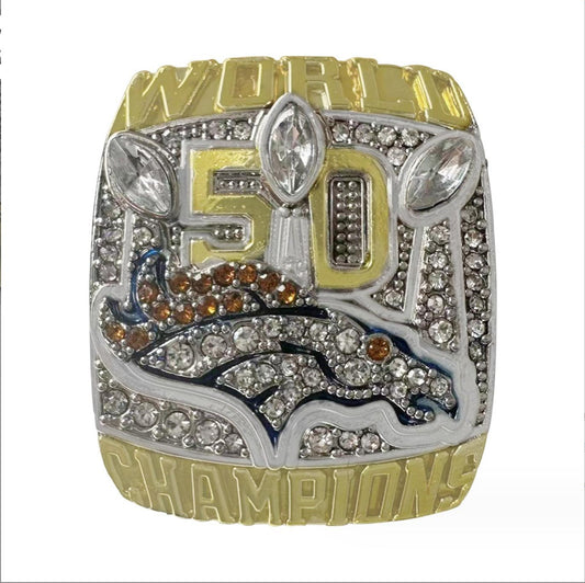 2015 Denver Broncos Super Bowl Championship Rings With Box-MANNING