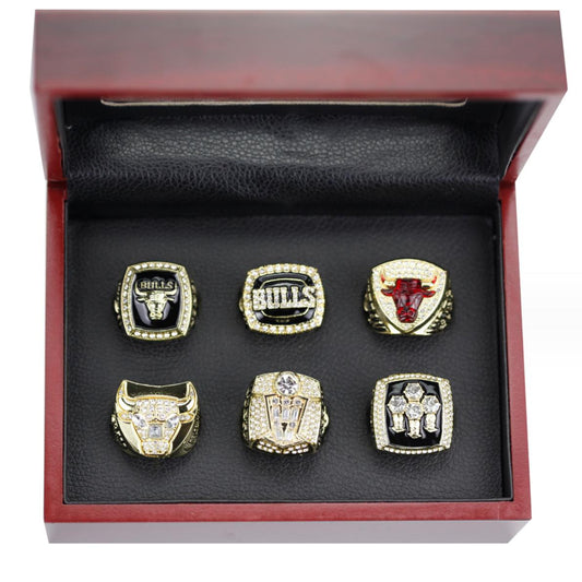 Chicago bulls 6 rings NBA Championship Rings With Box Set For Fans Collection Gift