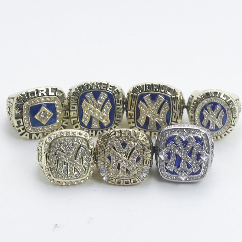 7pcs NY Yankees Rings With Box Set For Fans Best Gift