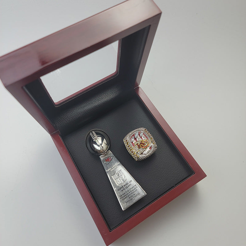 2023 KC Chiefs Super Bowl Ring With 10cm Trophy Set