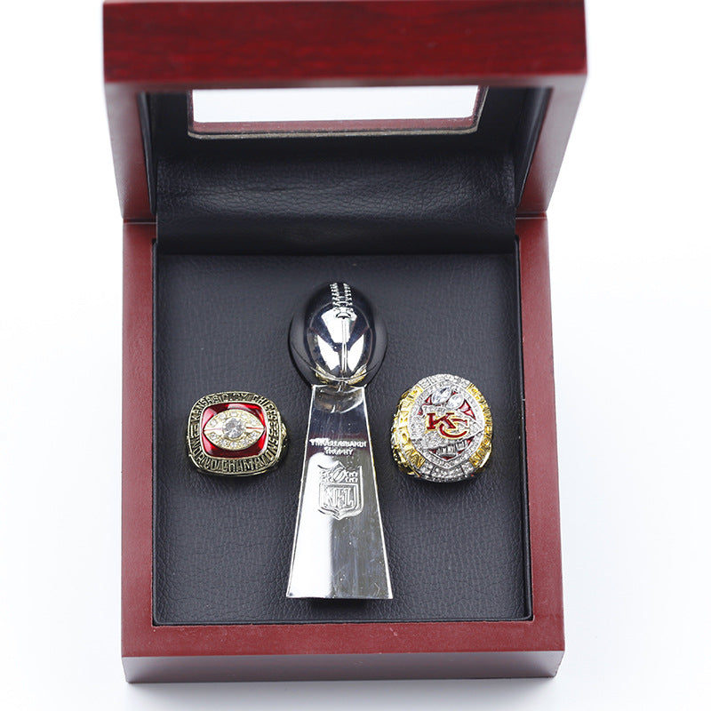 1969 2019 KC Chiefs Super Bowl Rings With NFL Trophy Set