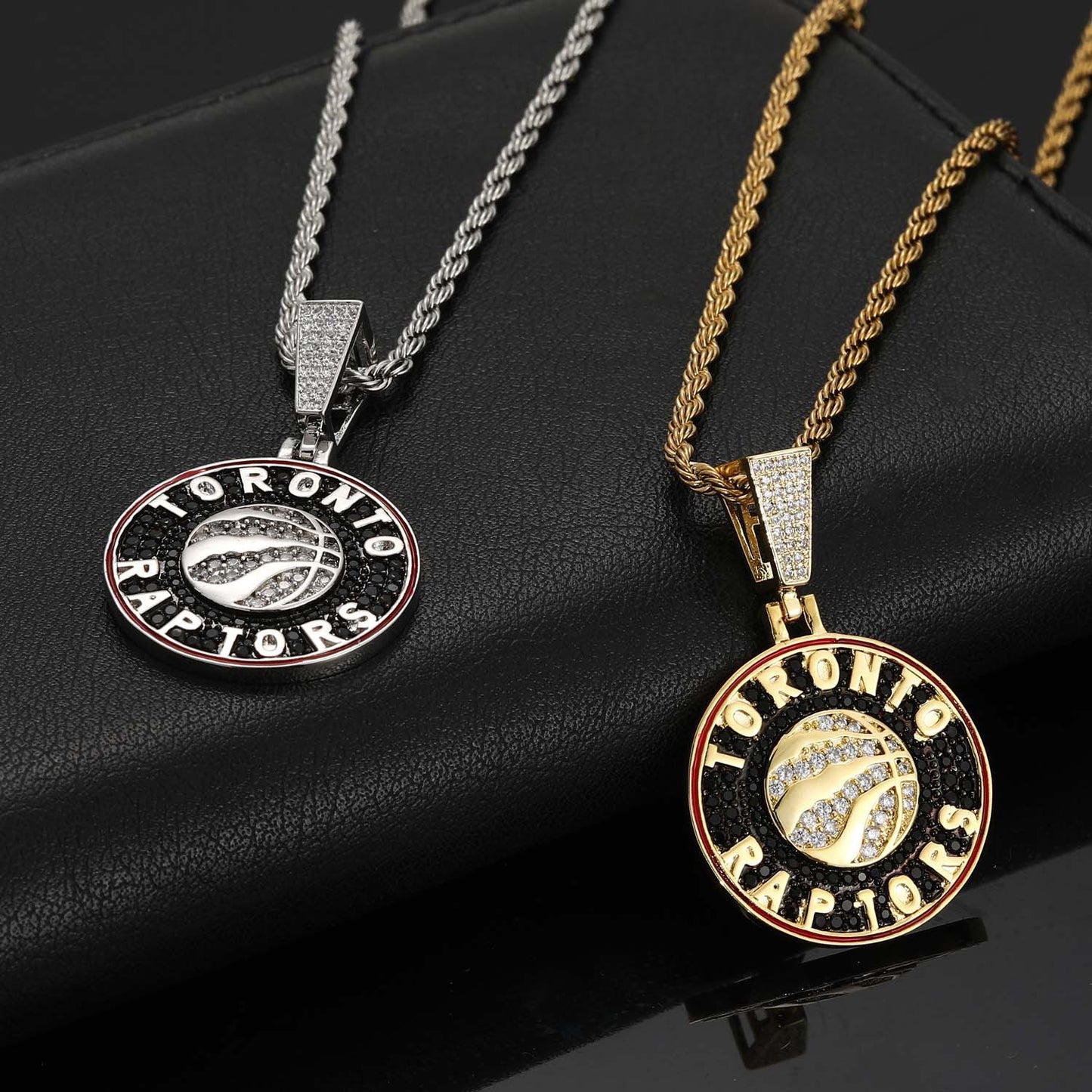 Toronto Raptors pendant necklace iced out micro pave cz jewelry