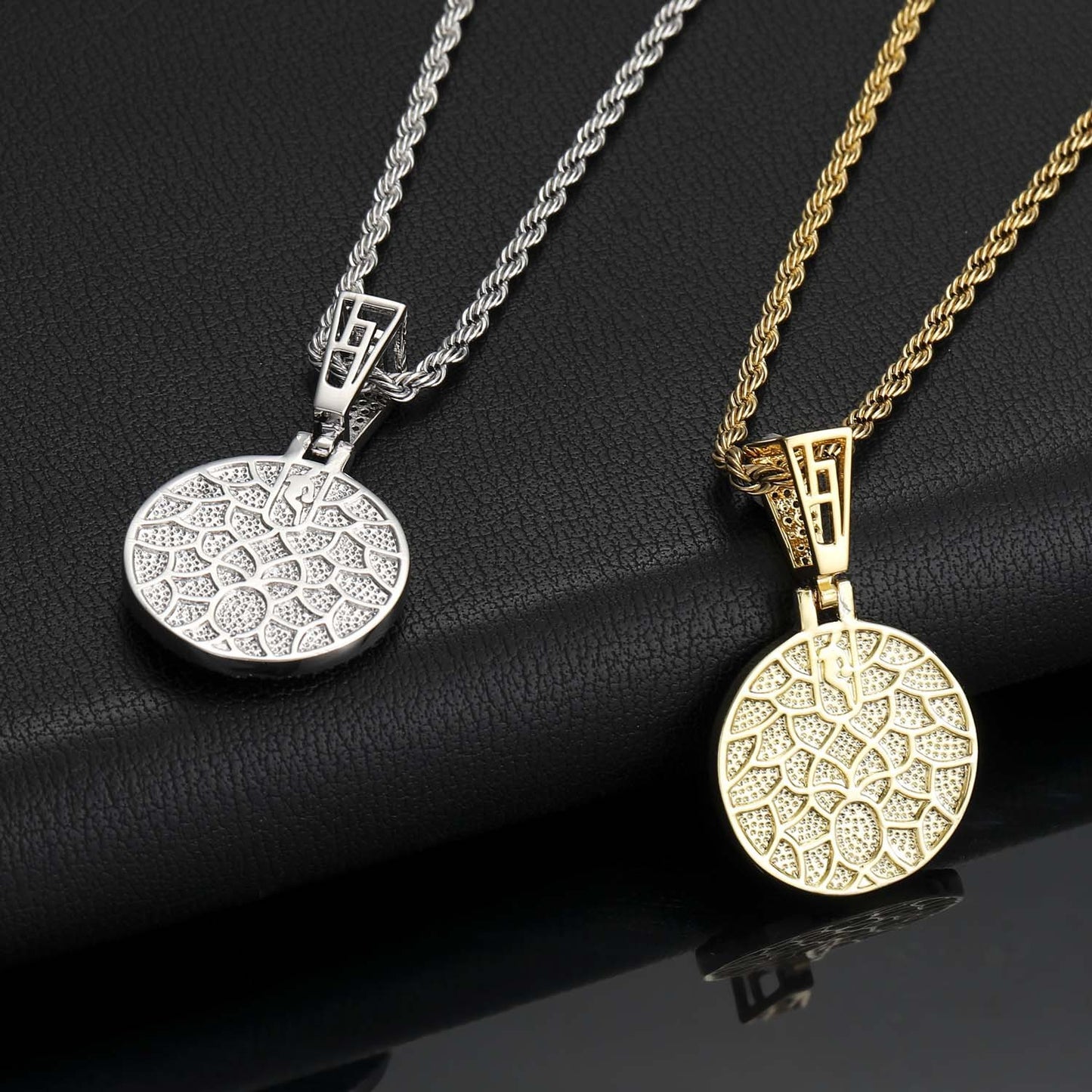 Iced Out CZ Micro Pave Basketball Boston Celtics Hiphop Jewelry Necklace