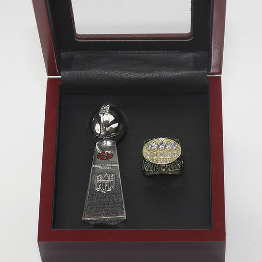 1994 SF 49ers Super Bowl Championship Ring With Trophy Set