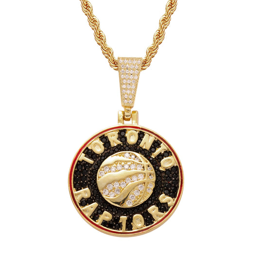 Toronto Raptors pendant necklace iced out micro pave cz jewelry