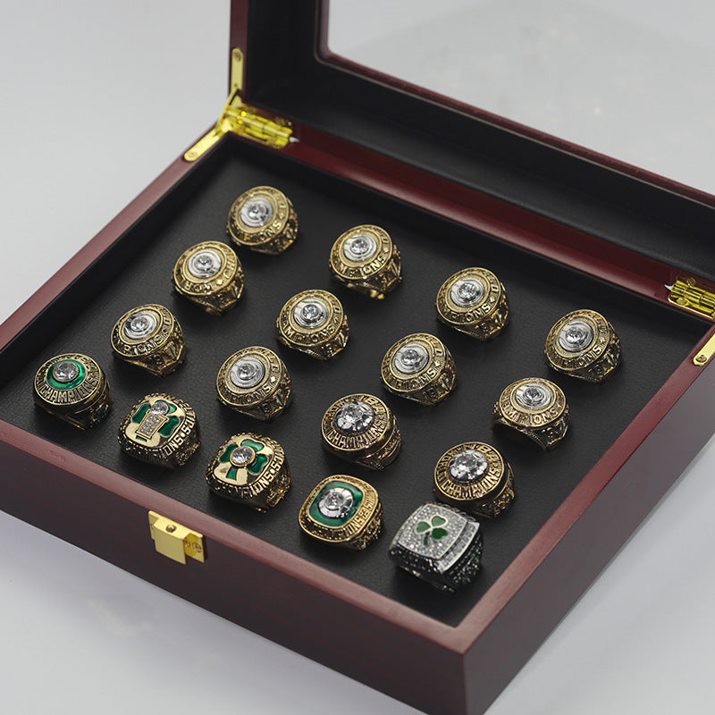 17pcs Boston Celtics NBA Championship Rings Set With Box