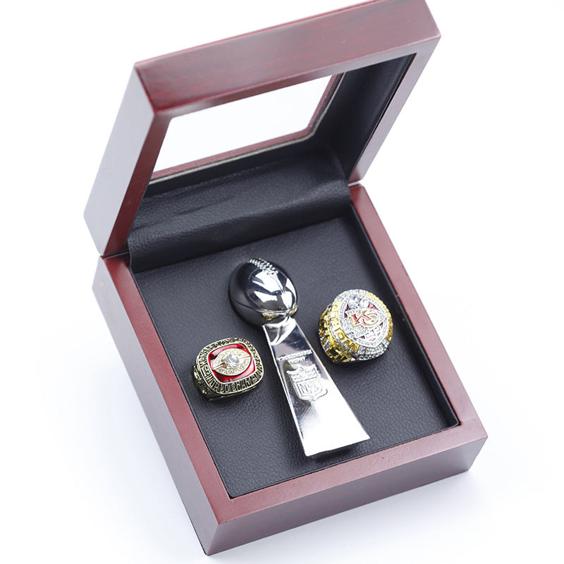 1969 2019 KC Chiefs Super Bowl Rings With NFL Trophy Set