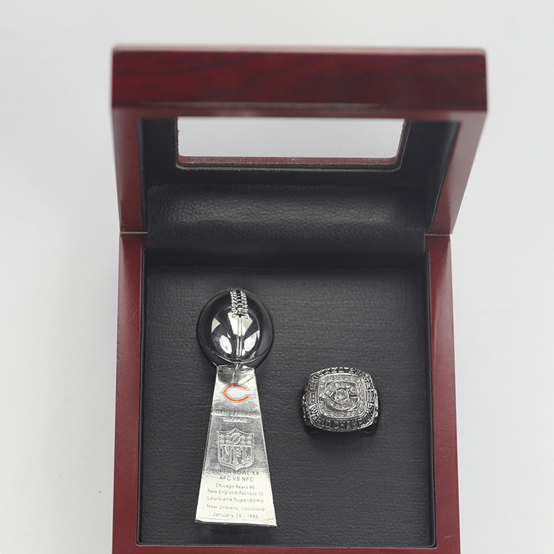 1985 Chicago Bears Super Bowl Championship Ring With Trophy Set