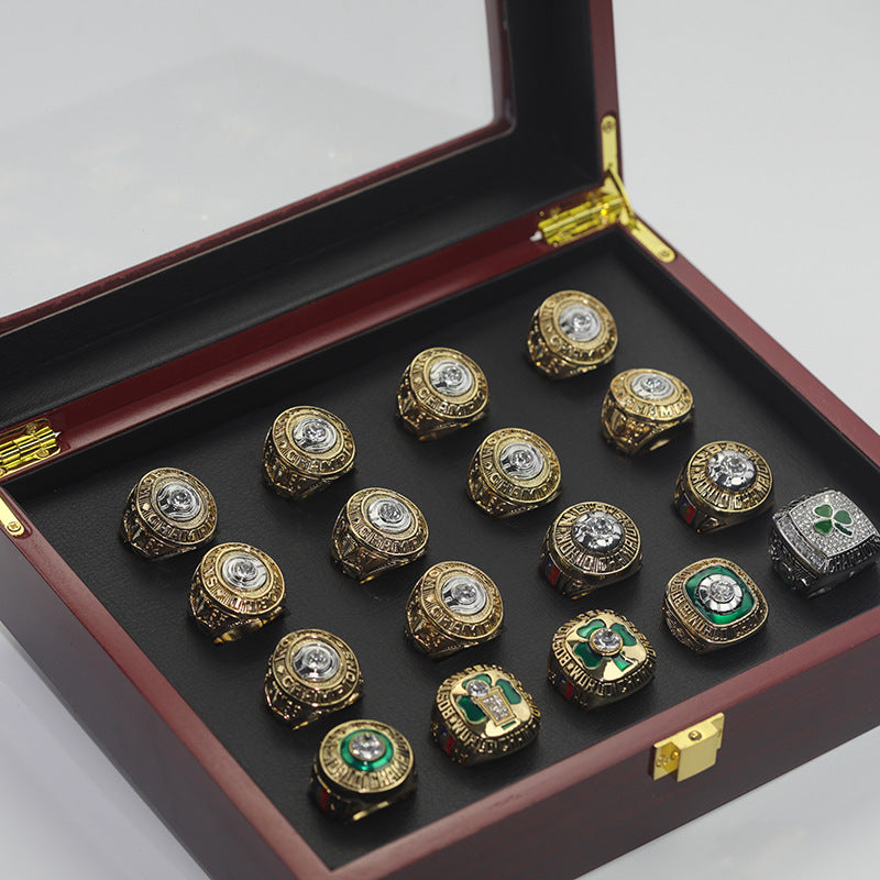 17pcs Boston Celtics NBA Championship Rings Set With Box