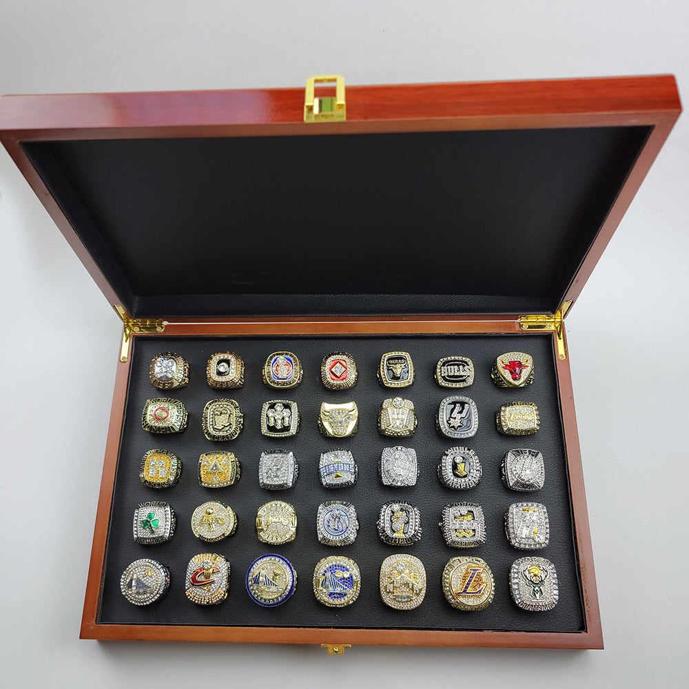 1987-2021 Basketball World Series Championship Rings With Box Set