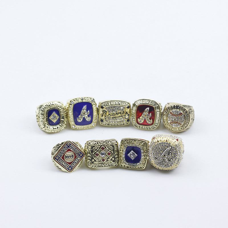 9 times Atlanta Braves world championship rings with box set