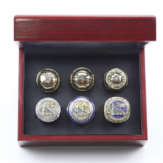 6pcs Golden State Warriors Basketball Championship Rings With Box Set