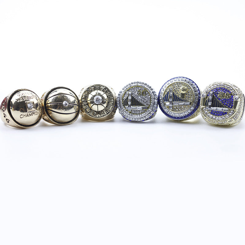 6pcs Golden State Warriors Basketball Championship Rings With Box Set