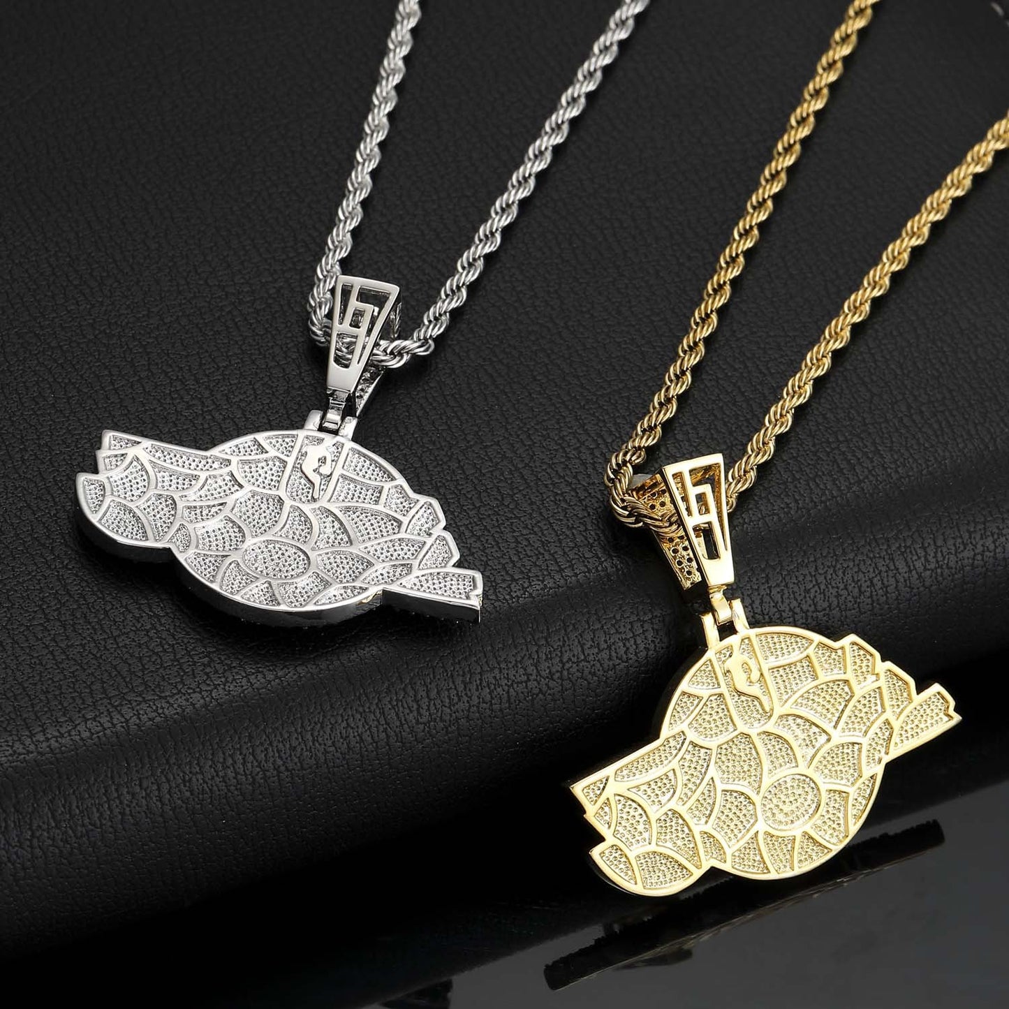 Hip hop jewelry iced out cubic zirconia cz mirco pave LA Lakers championship necklace for fans