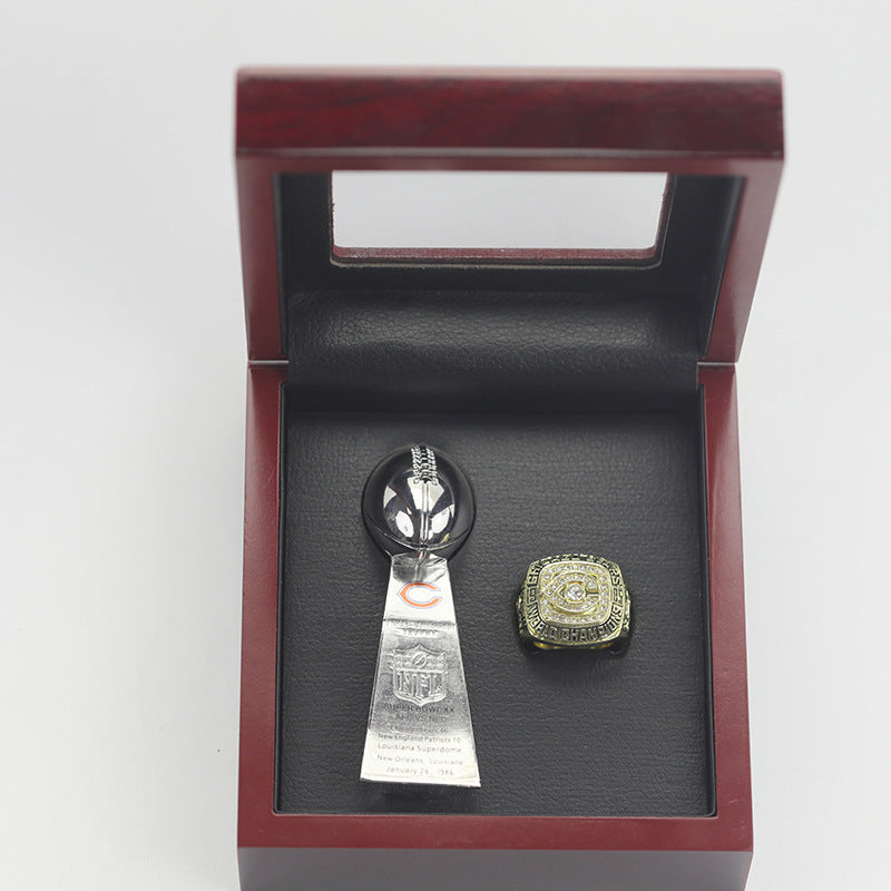 1985 Chicago Bears Super Bowl Championship Ring With Trophy Set