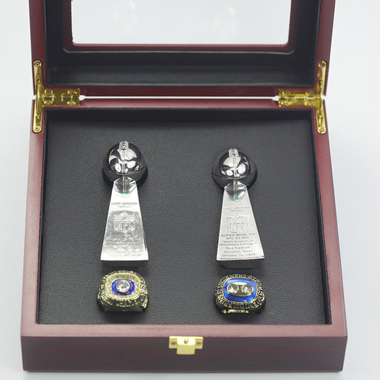 1972 1973 Miami Dolphins Super Bowl Championship Rings With Trophies Set