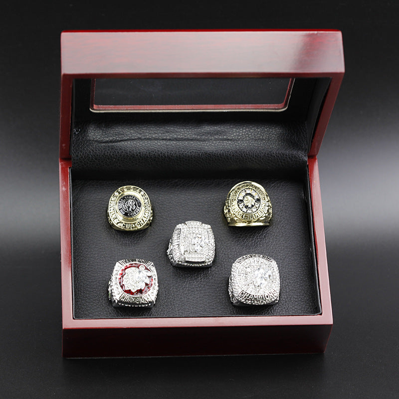 1934 1961 2010 2013 2015 Chicago Blackhawks Rings With Box Set