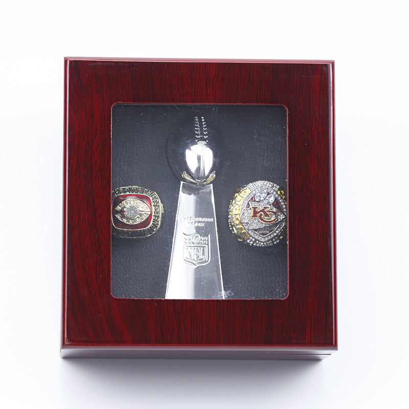 1969 2019 KC Chiefs Super Bowl Rings With NFL Trophy Set