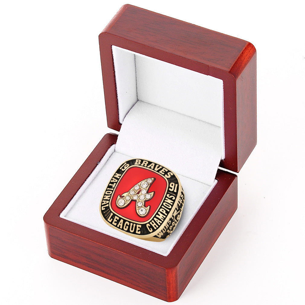 1991 Atlanta Braves Baseball Championship Ring With Box