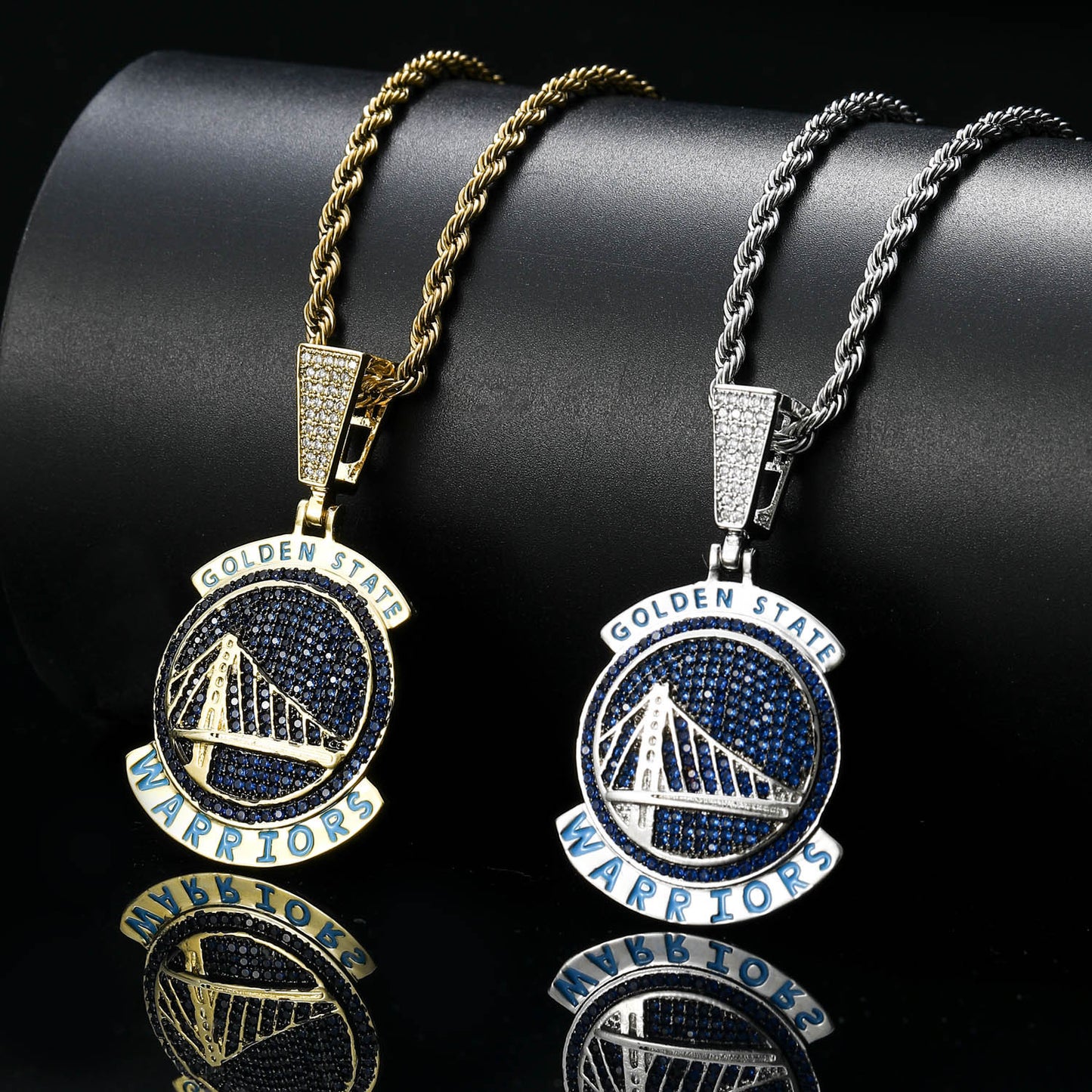 Hiphop Jewelry mens iced out cz micro pave Golden State Warrior Necklace