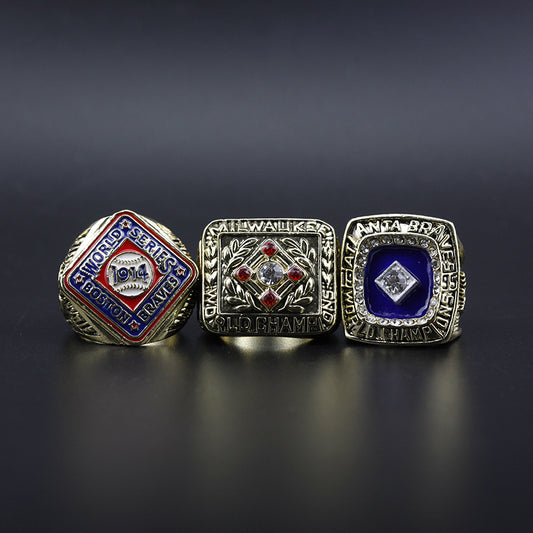 1914 1957 1995 Braves World Championship Ring With Box Set