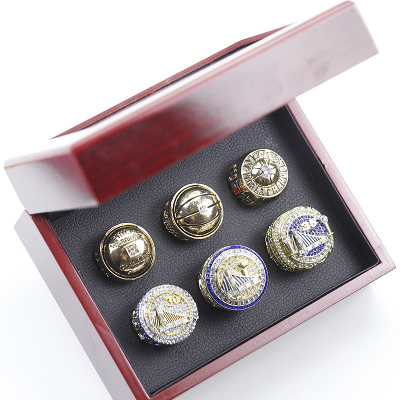 6pcs Golden State Warriors Basketball Championship Rings With Box Set