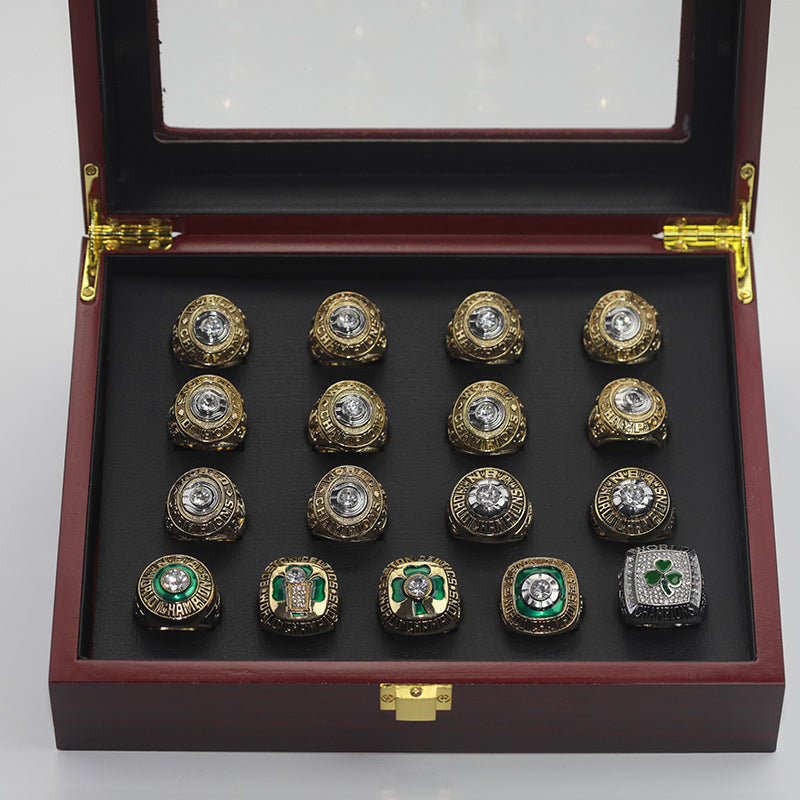 17pcs Boston Celtics NBA Championship Rings Set With Box