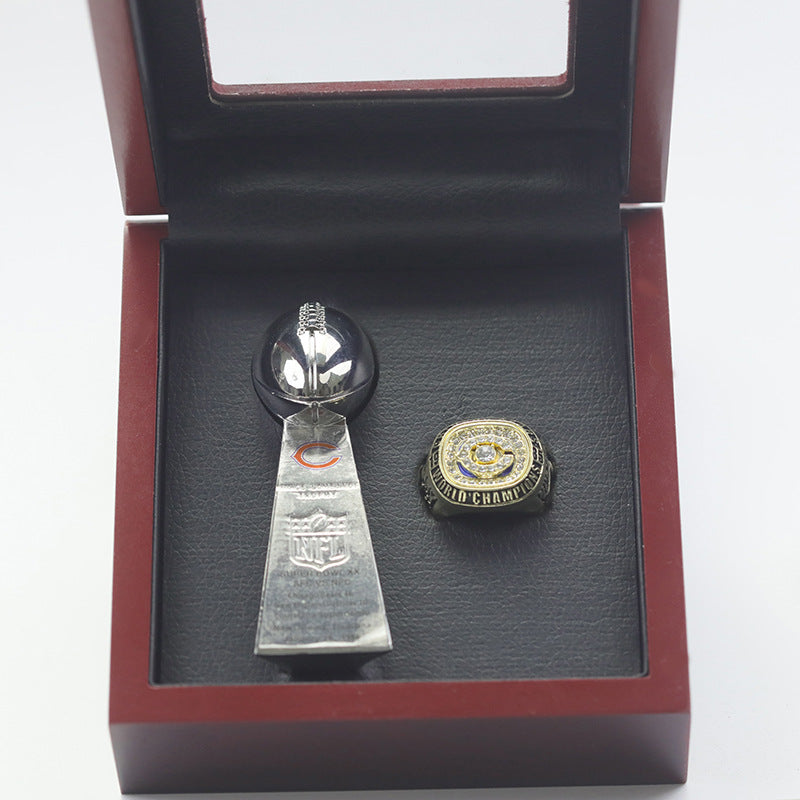 1985 Chicago Bears Super Bowl Championship Ring With Trophy Set