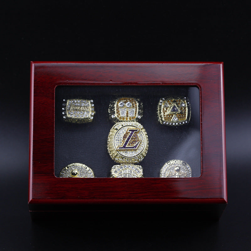 7pcs LA Lakers Kobe James World Championship Rings With Box Set