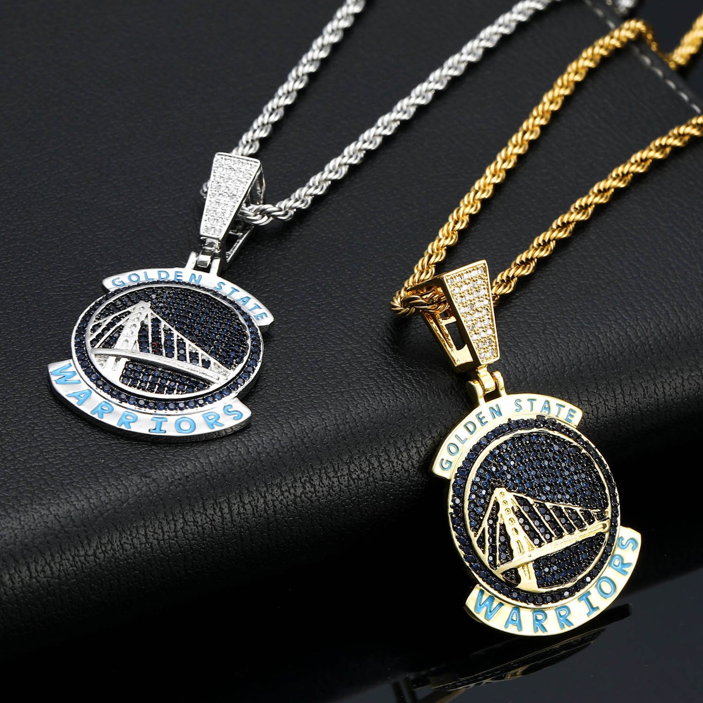 Hiphop Jewelry mens iced out cz micro pave Golden State Warrior Necklace