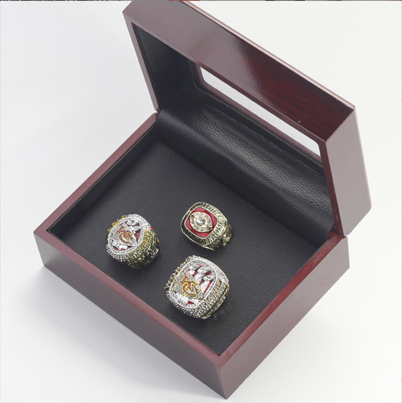 1969 2019 2023 KC Chiefs Super Bowl Championship Rings With Box Set