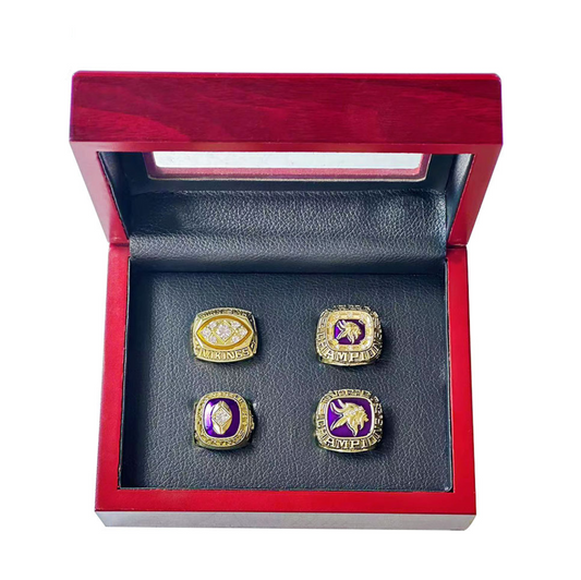 1969 1973 1974 1976 Minnesota Vikings Championship Rings With Box Set