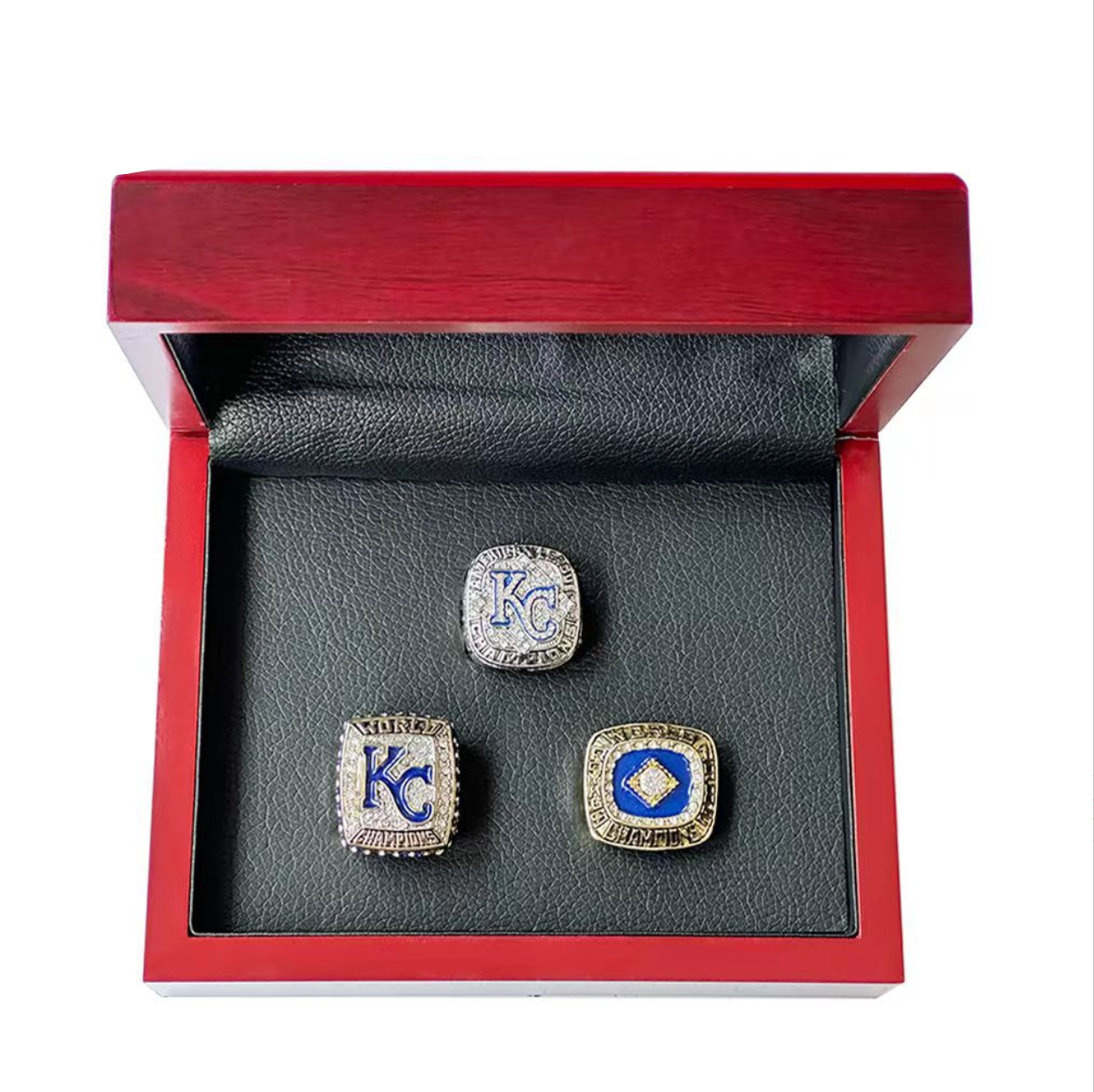 1985 2013 2015 KC Royals Baseball World Series Championship Rings With Box